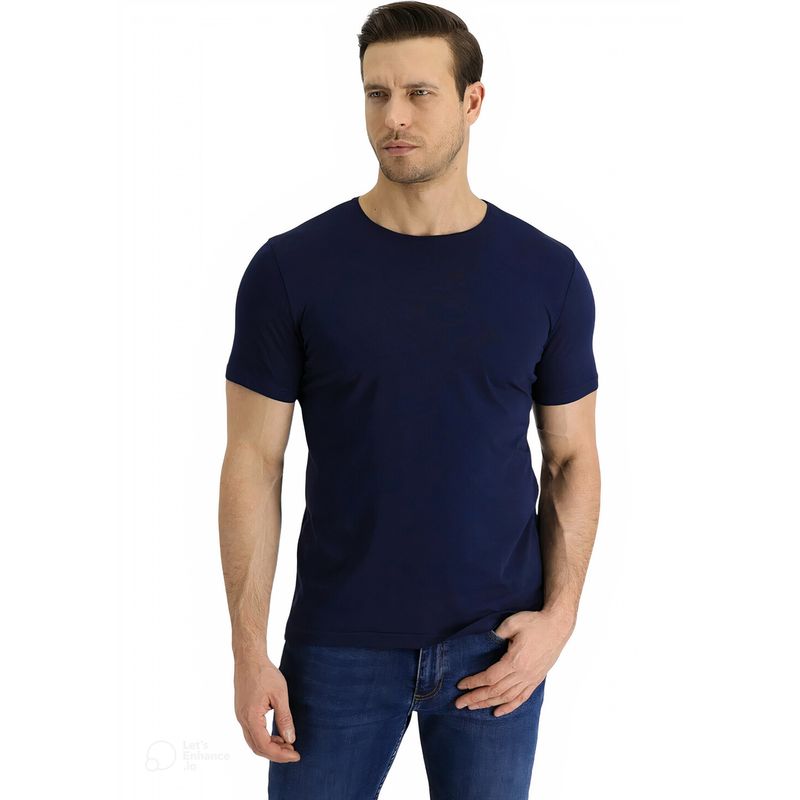 MROTTO - Polera Hombre Casual Manga Corta Cuello Redondo