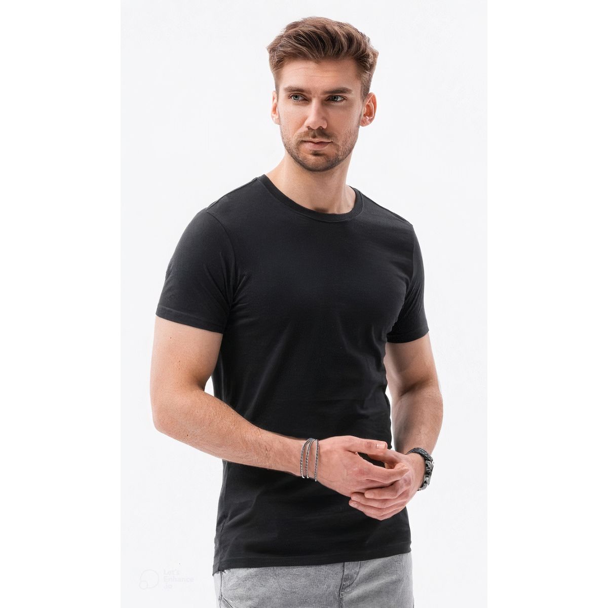 MROTTO - Polera Hombre Casual Manga Corta Cuello Redondo