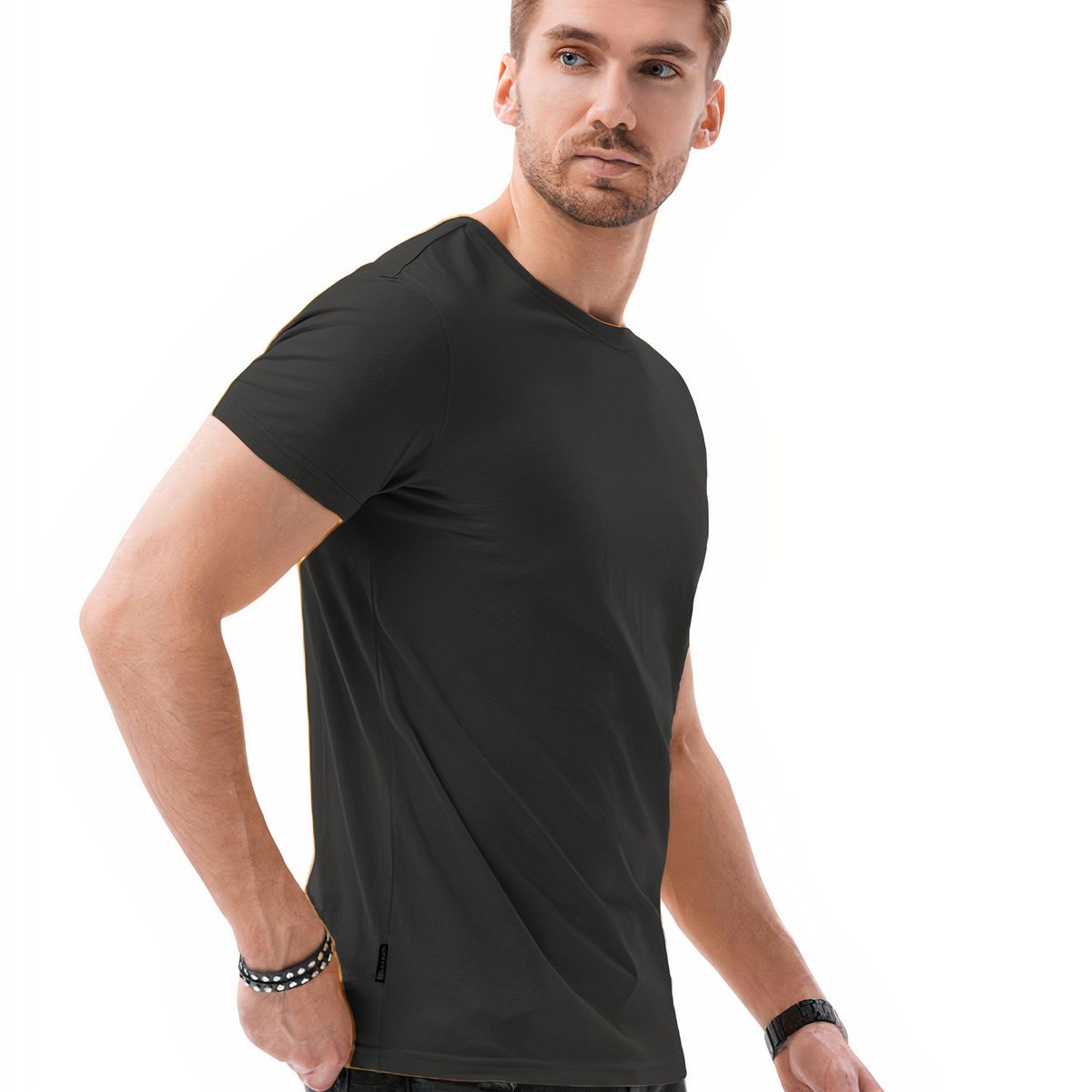 MROTTO - Polera Hombre Casual Manga Corta Cuello Redondo