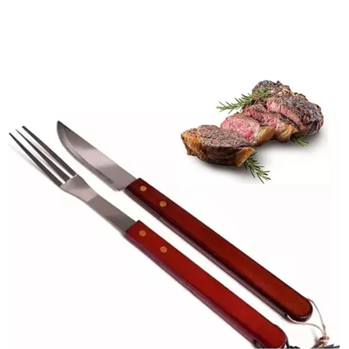 GENERICO - Set Parrillero Para Asado Cuchillo Tenedor Acero Inoxidable