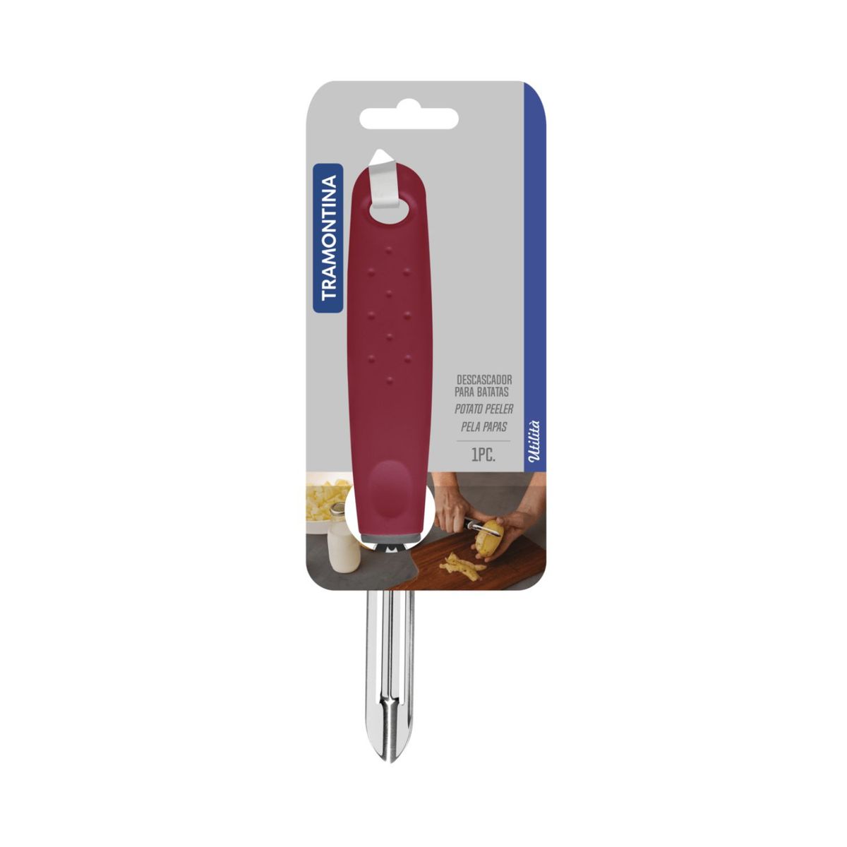 TRAMONTINA - Pelador de Verduras y Frutas Tramontina Acero Inoxidable Utilità