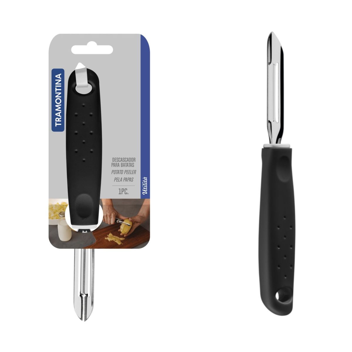 TRAMONTINA - Pelador De Verduras y Frutas Tramontina Acero Inoxidable Utilità