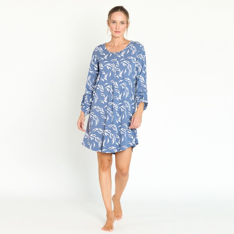 BARBIZON - Camisa Maternal Lia Azul Estampado