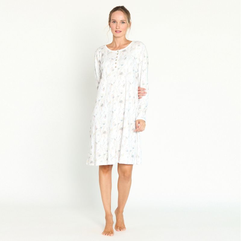 BARBIZON - Camisa de Dormir Cuore Blanco Flor