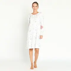 BARBIZON - Camisa de Dormir Cuore Blanco Flor