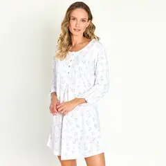 BARBIZON - Camisa Maternal Lia Blanco Estampado