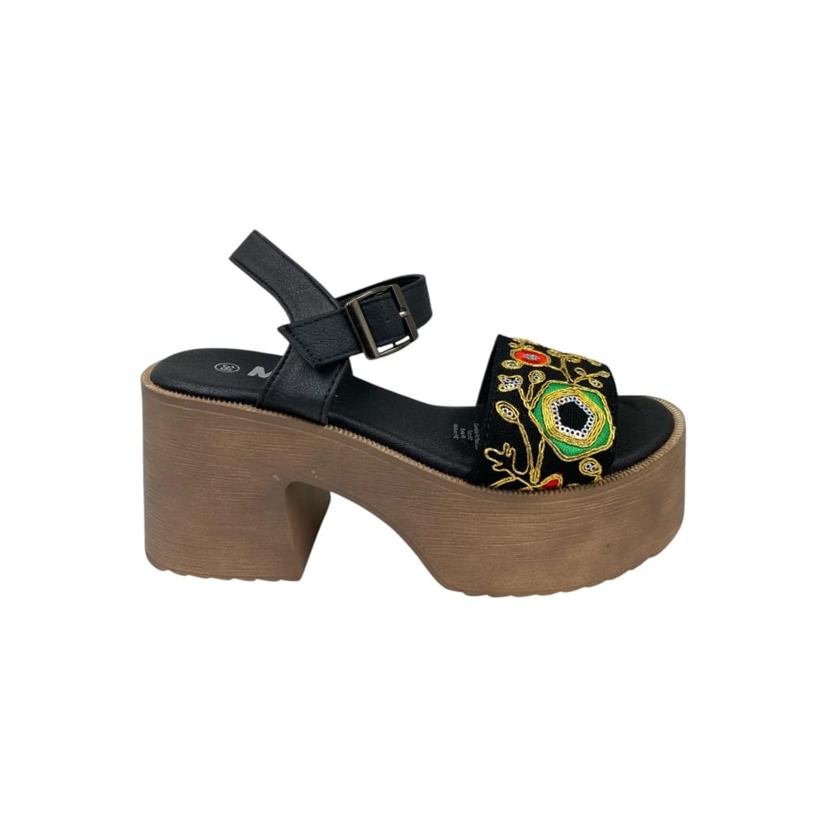 HERIEL - Sandalia Negra Plataforma Mujer