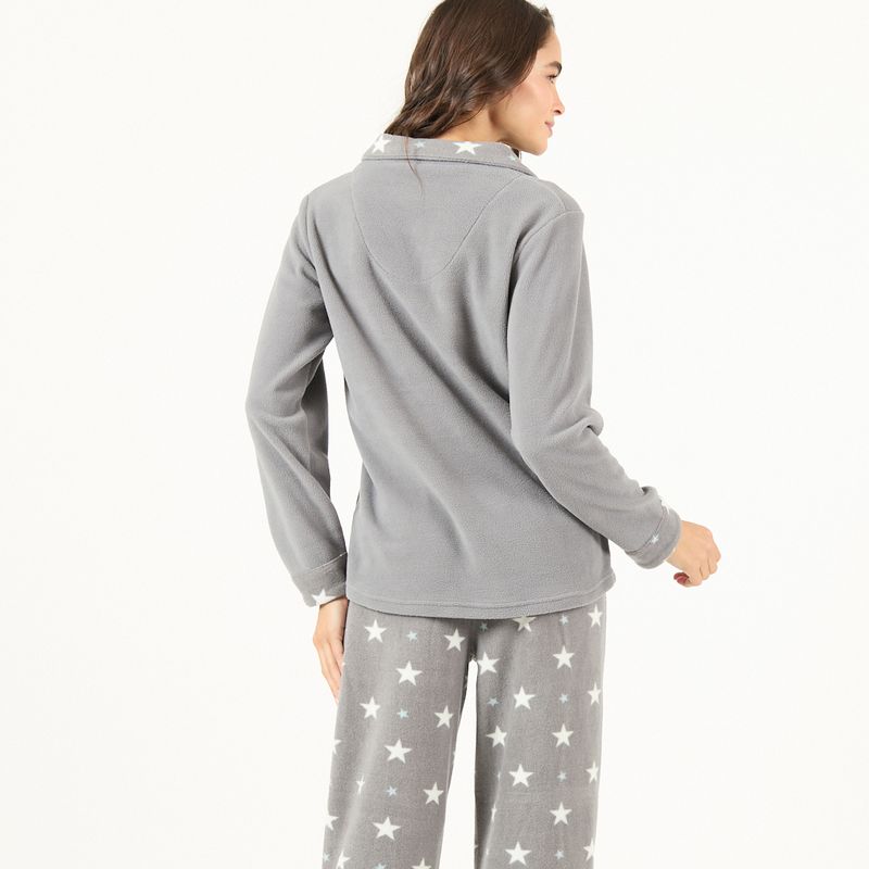 BARBIZON - Pijama de Mujer Print Polar Gris.-