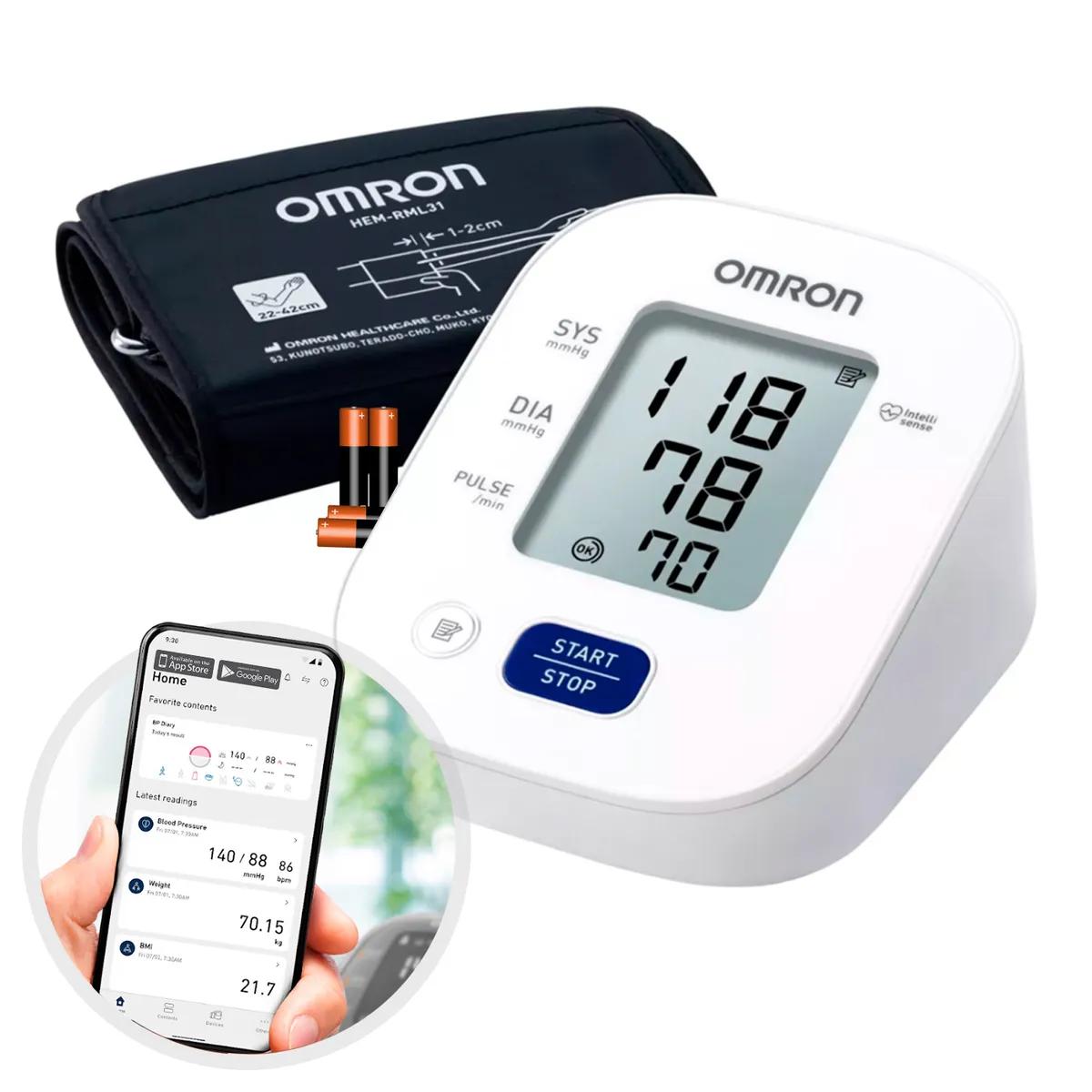 OMRON - Toma Presion Digital Omron Tensiometro Medidor de Presion Arterial