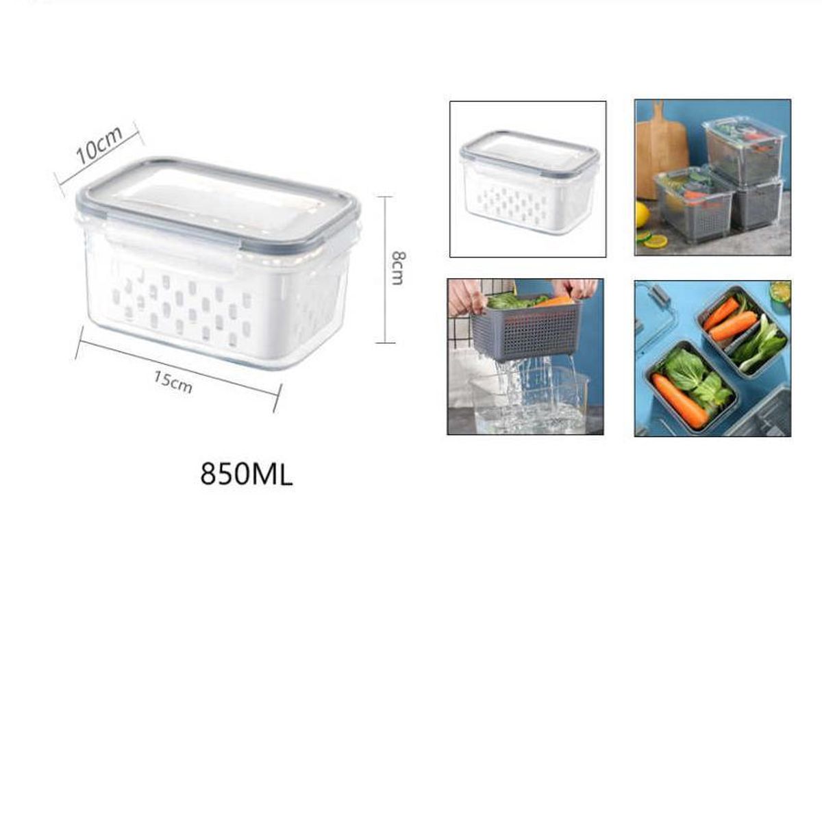 GENERICO - Tupper Contenedor Hermetico 850ML