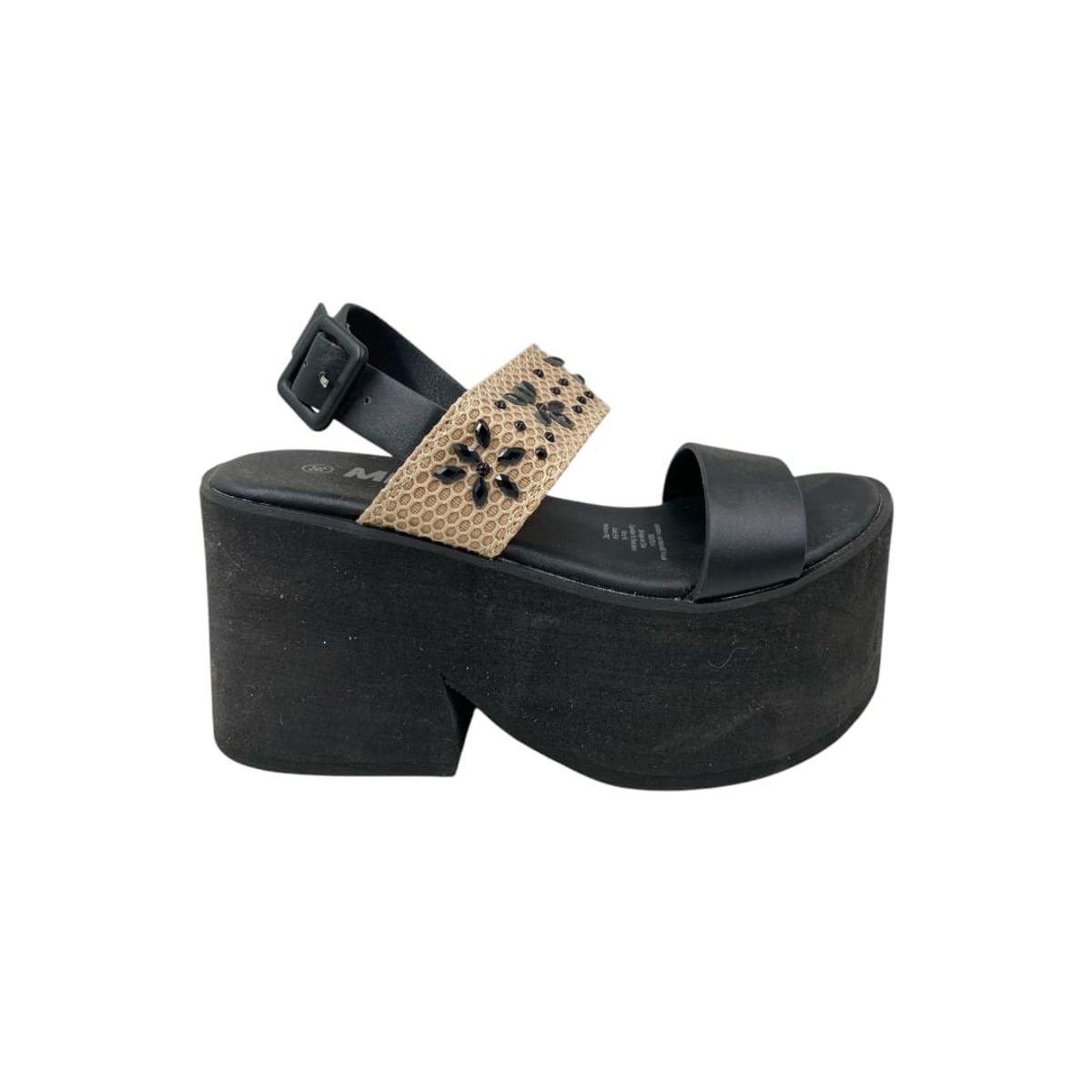 HERIEL - Sandalia Negra Plataforma Mujer