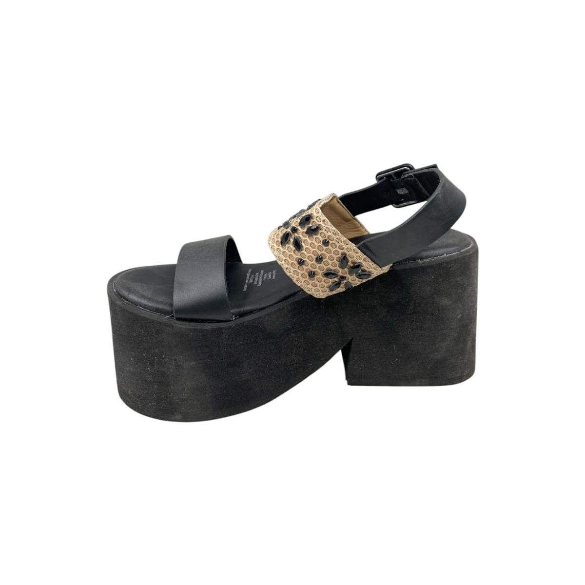 HERIEL - Sandalia Negra Plataforma Mujer