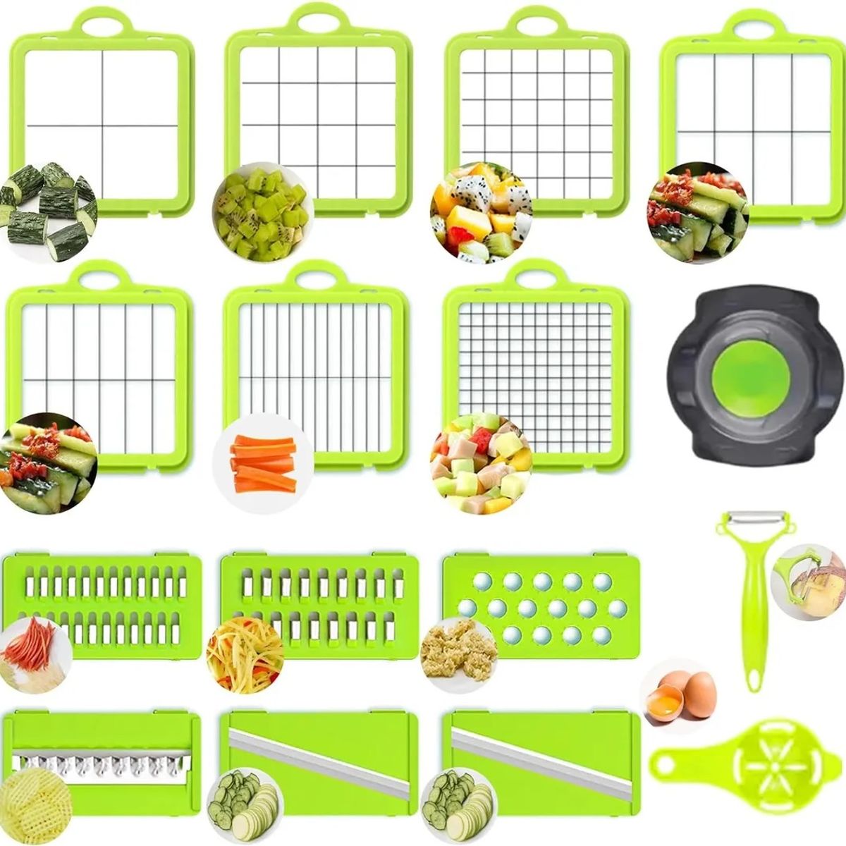 GENERICO - Rallador Picador Cortador Frutas Y Verduras Multiuso 22 En 1