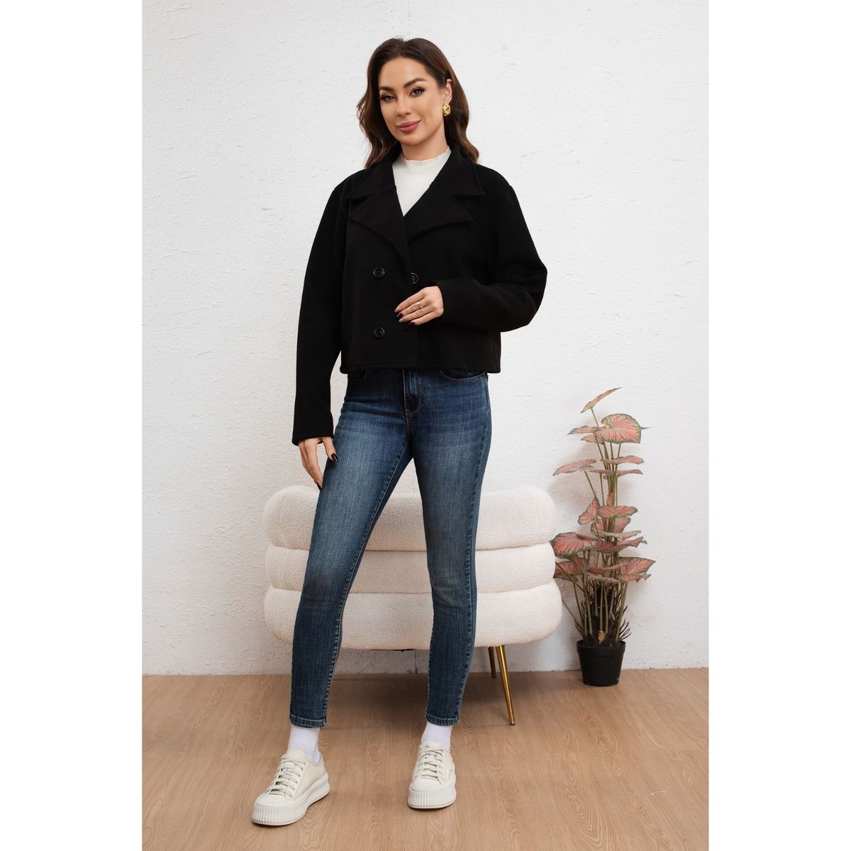 LIKE SHOP - Chaqueta Corta Mujer Formal Otoño Invierno 7574