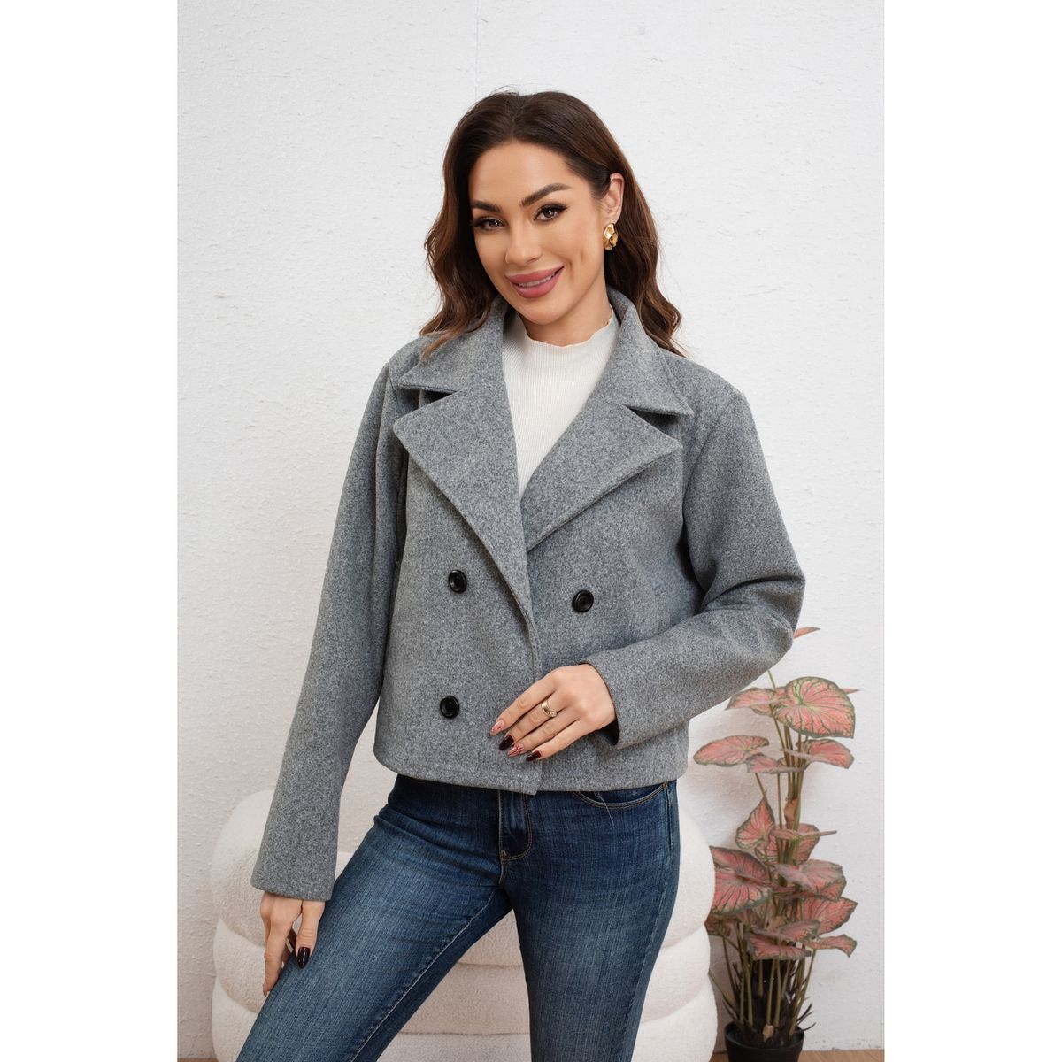 LIKE SHOP - Chaqueta Corta Mujer Formal Otoño Invierno 7574