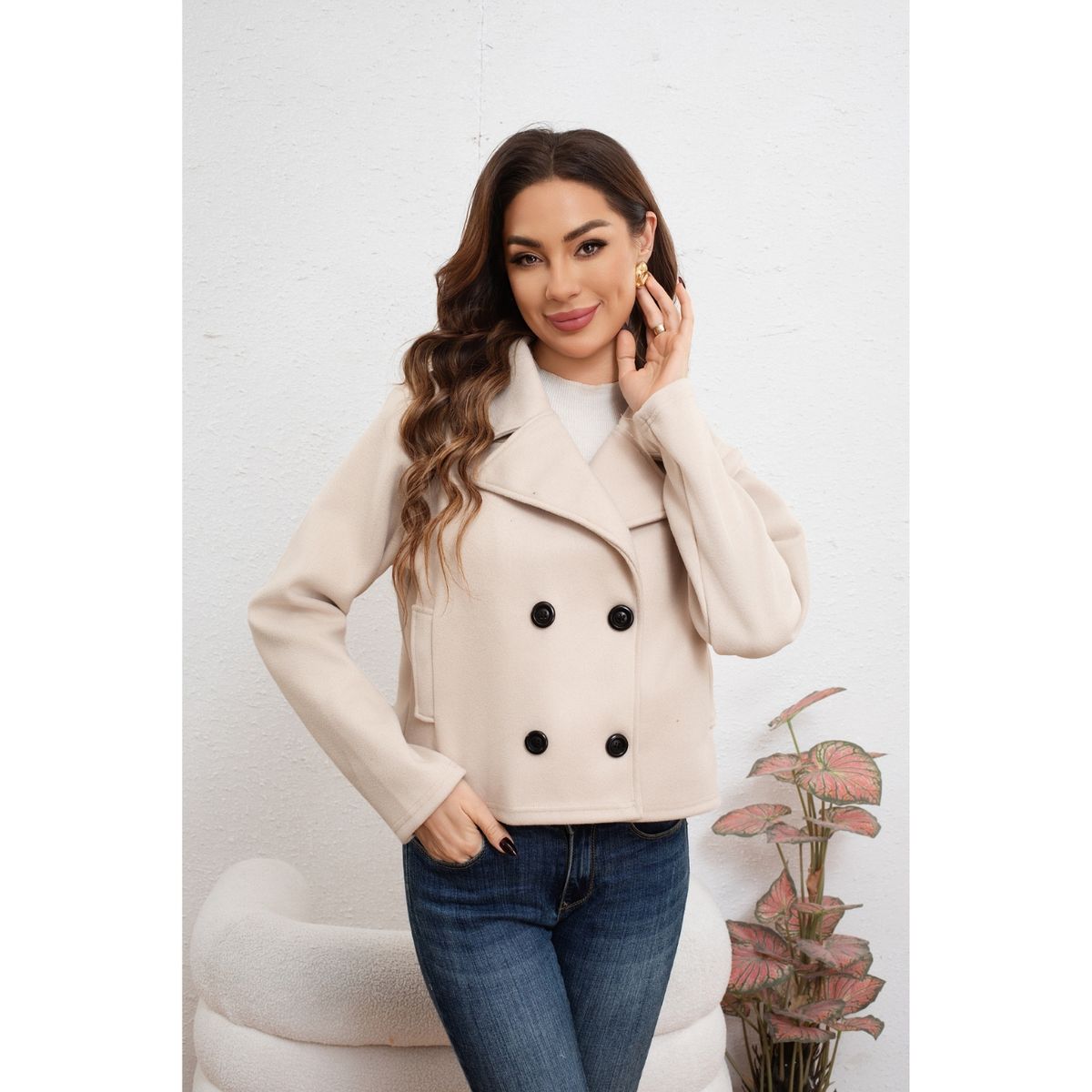 LIKE SHOP - Chaqueta Corta Mujer Formal Otoño Invierno 7574