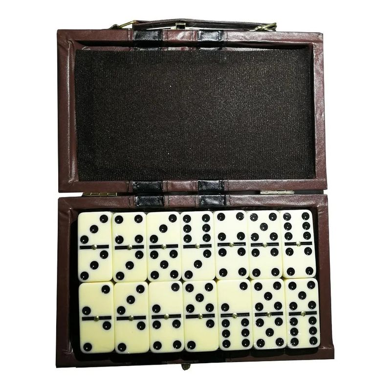 GENERICO - Juego Domino Con Caja Dura Acolchada 28pcs Deluxe Lujo