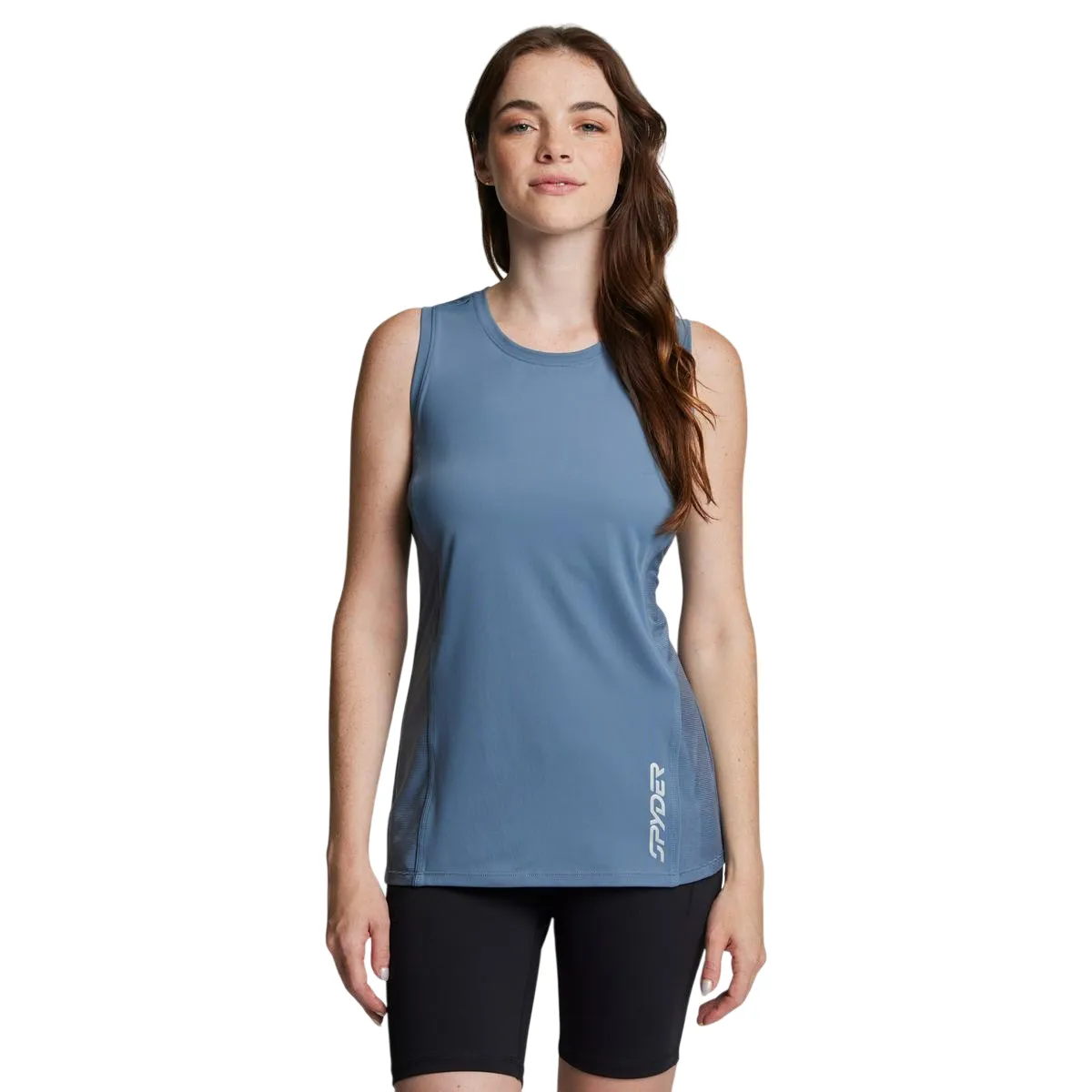SPYDER - Polera Sin Mangas Entrenamiento Mujer Spyder Azul