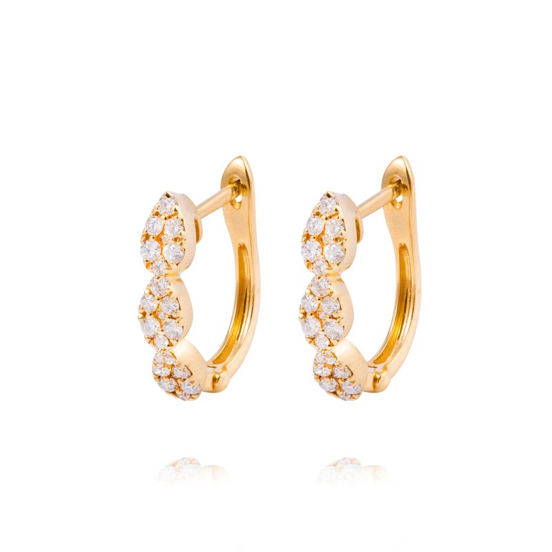 JB JOYAS BARON - Aros de Oro 18 kt Eslabones con 43 puntos de diamante
