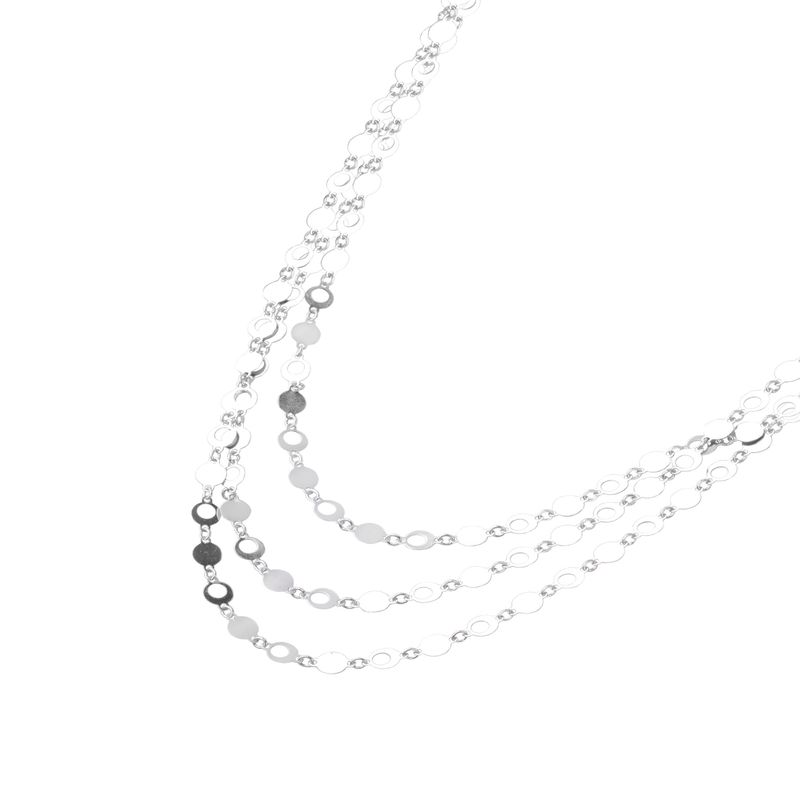 JB JOYAS BARON - Collar de Plata Esterlina 925 Triple Circulo