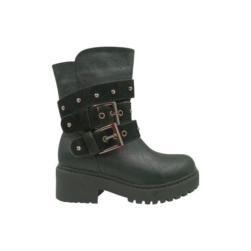 HERIEL - Bota Negra Tachas Mujer