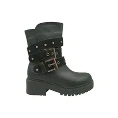 HERIEL - Bota Negra Tachas Mujer