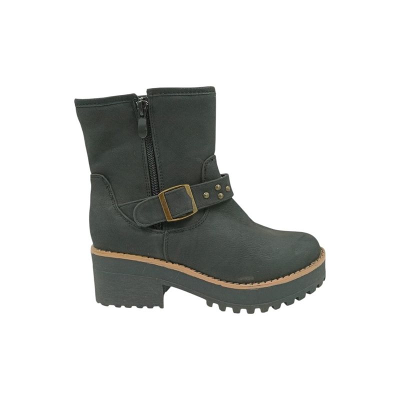 HERIEL - Bota Negra Tachas Mujer.