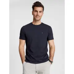 TOMMY HILFIGER - Polera Essential Cotton C-Neck Slim Fit Azul