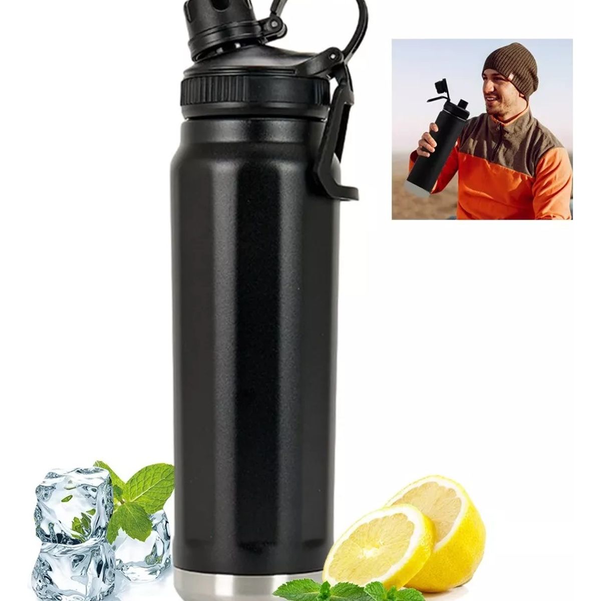 GENERICO - Termo Botella Agua Termica Acero Inoxidable 1000 Ml