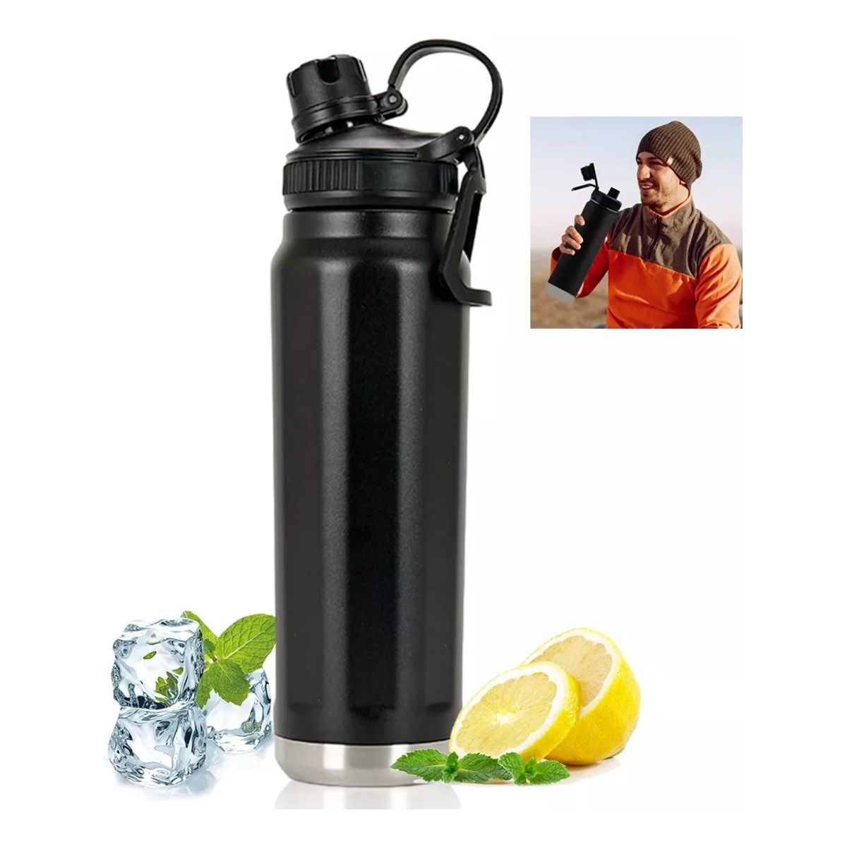 GENERICO - Termo Botella Agua Termica Acero Inoxidable 1000 Ml