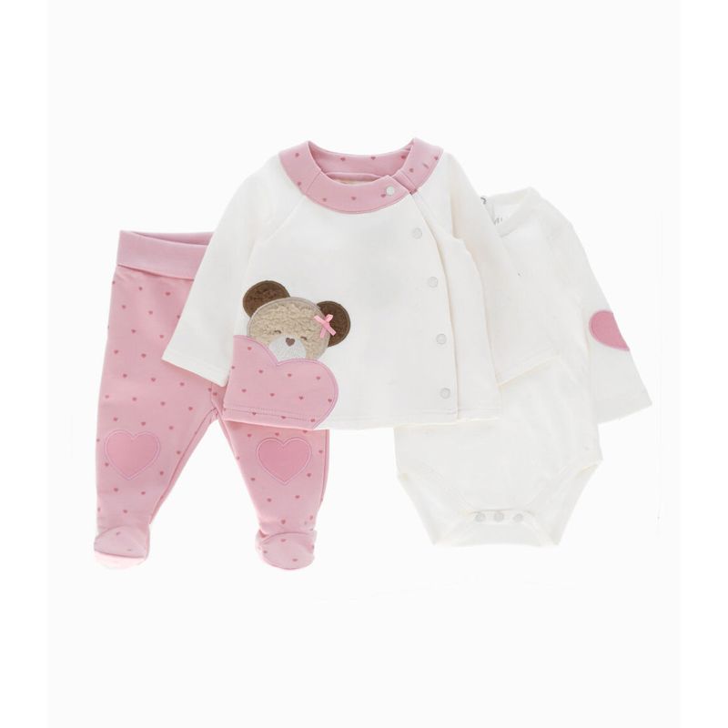 4KIDS - Conjunto recién nacida 3 piezas blanco 4 Kids