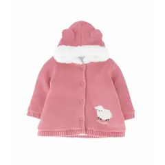 LIMONADA - Chaqueta recién nacida tejida palo rosa