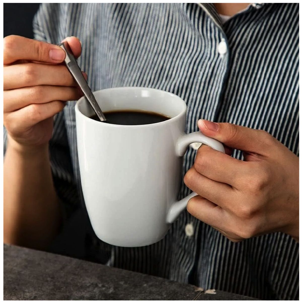 GENERICO - Taza De Cafe Cerámica Tazas De Cafe Coffe Tazon Blanco 400ml Blanco Taza