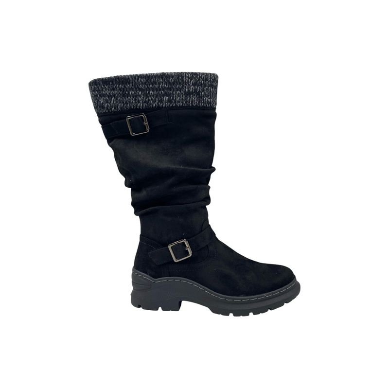 HERIEL - Bota Negra Gamuza Chiporro Mujer