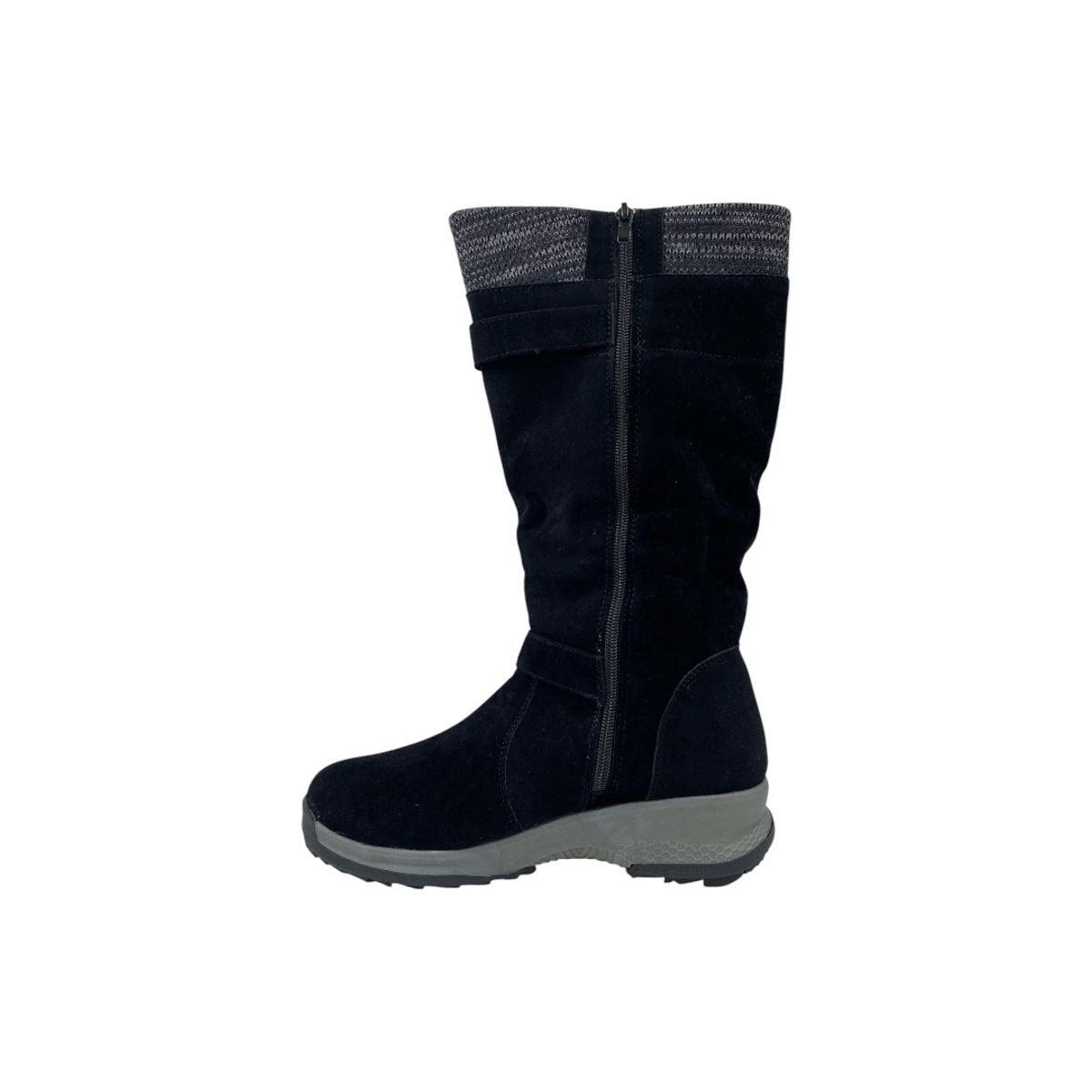 HERIEL - Bota Negra Gamuza Chiporro Mujer