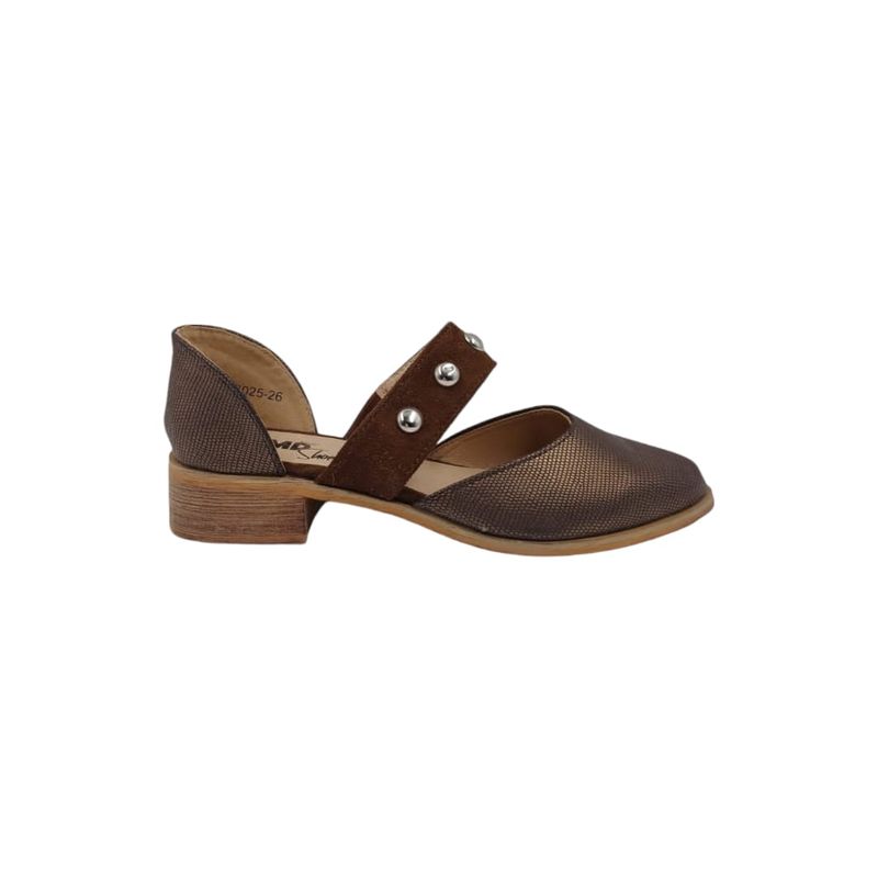 HERIEL - Zapato Café Tachas Mujer