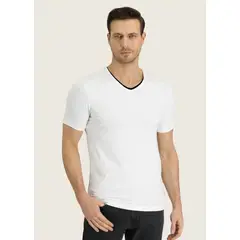 MROTTO - Polera Hombre Cuello V Casual Manga Corta