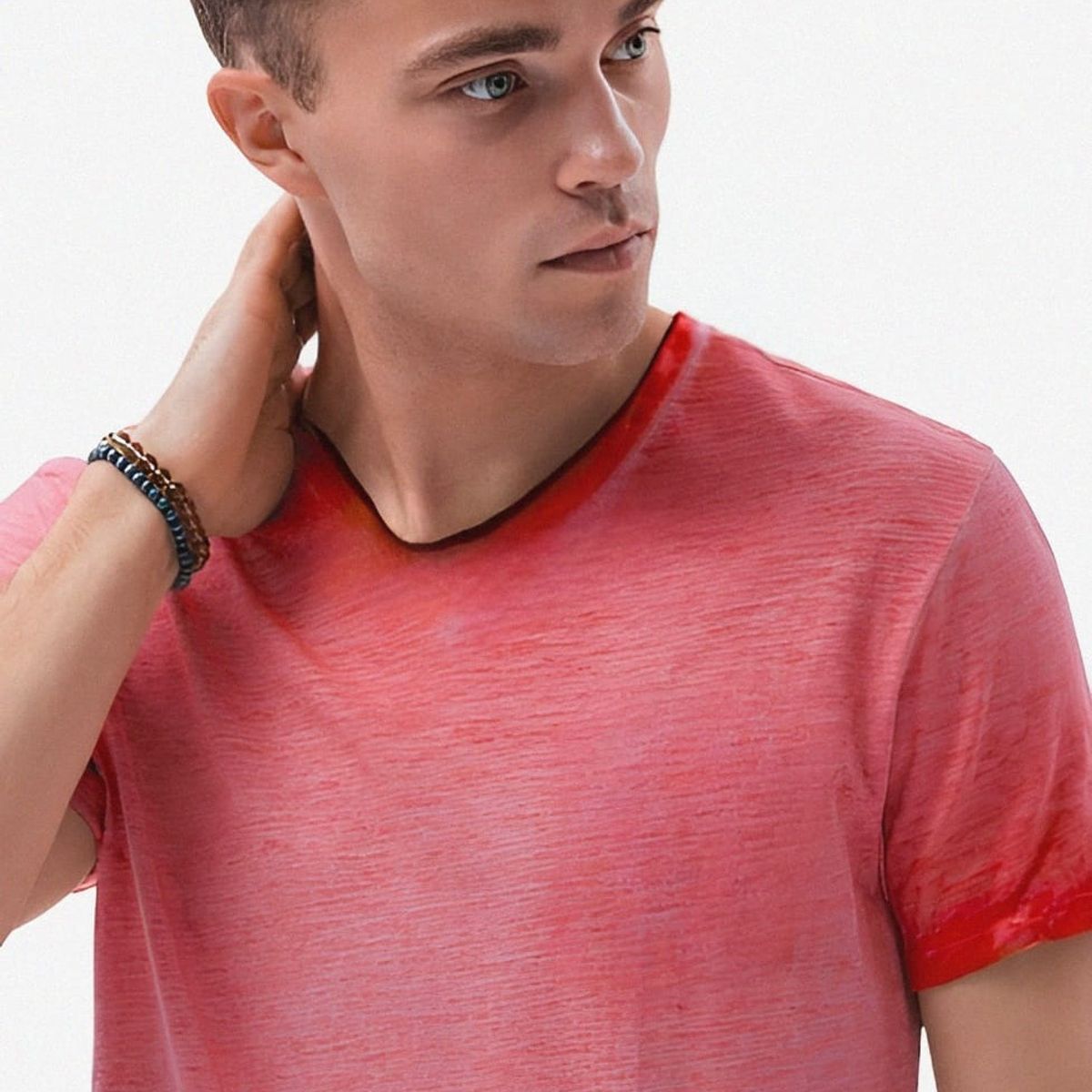 MROTTO - Polera Hombre Cuello V Casual Manga Corta
