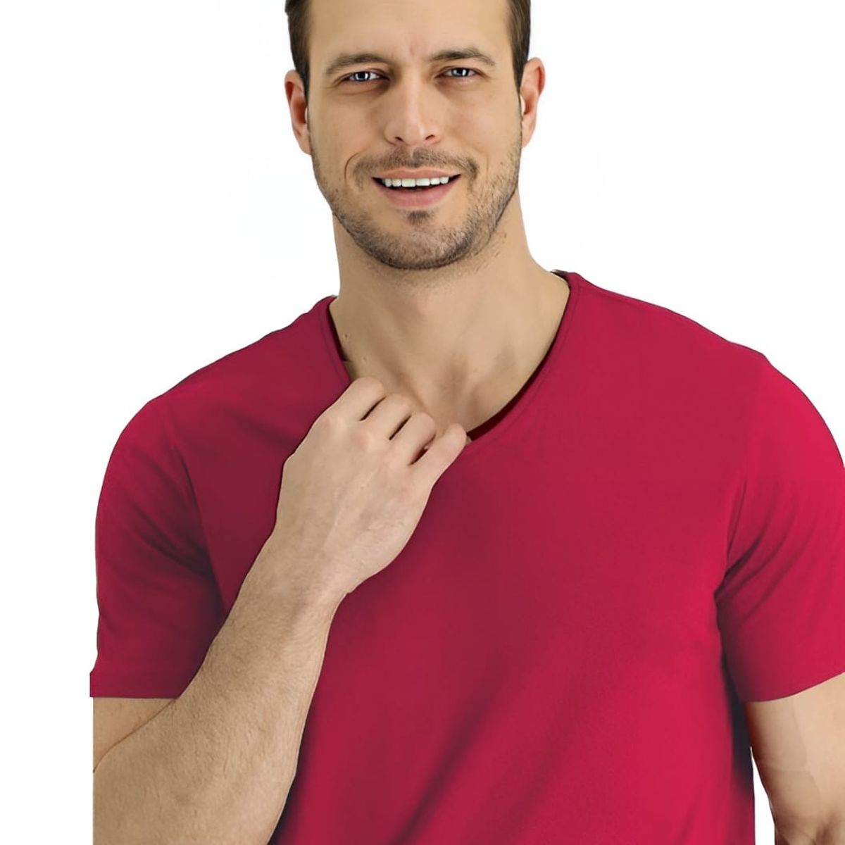 MROTTO - Polera Hombre Cuello V Casual Manga Corta