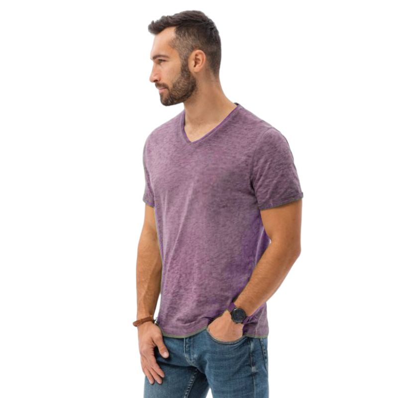 MROTTO - Polera Hombre Cuello V Casual Manga Corta