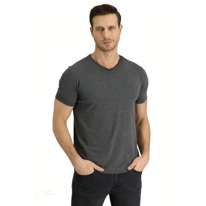 MROTTO - Polera Hombre Cuello V Casual Manga Corta