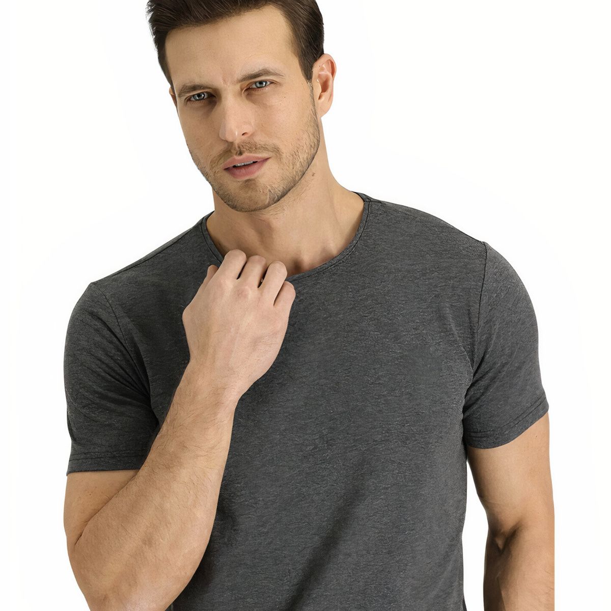 MROTTO - Polera Hombre Cuello V Casual Manga Corta