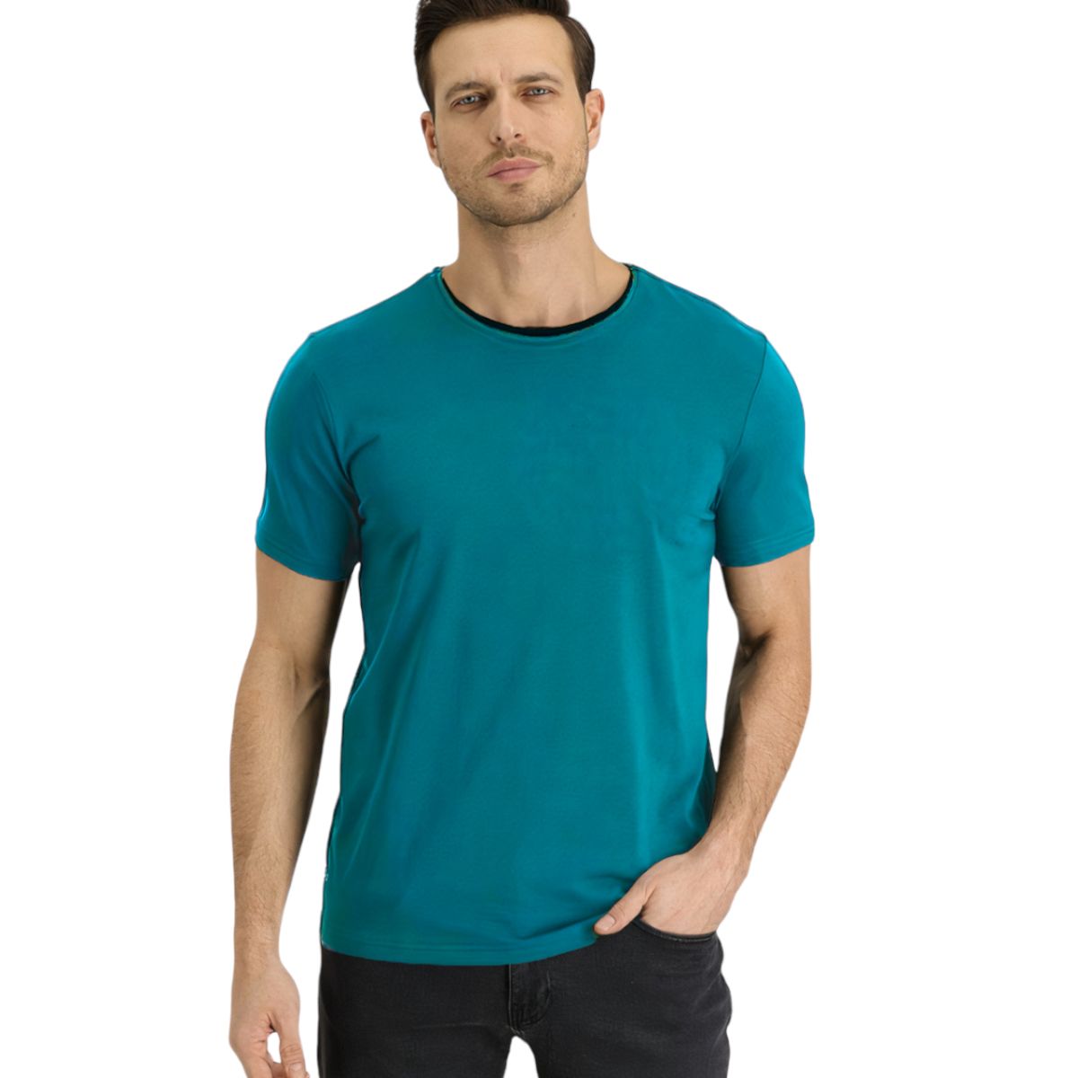 MROTTO - Polera Hombre Cuello V Casual Manga Corta