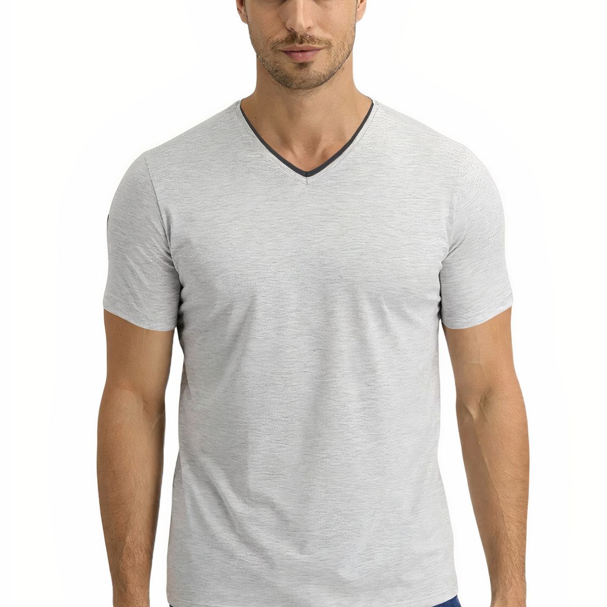 MROTTO - Polera Hombre Cuello V Casual Manga Corta