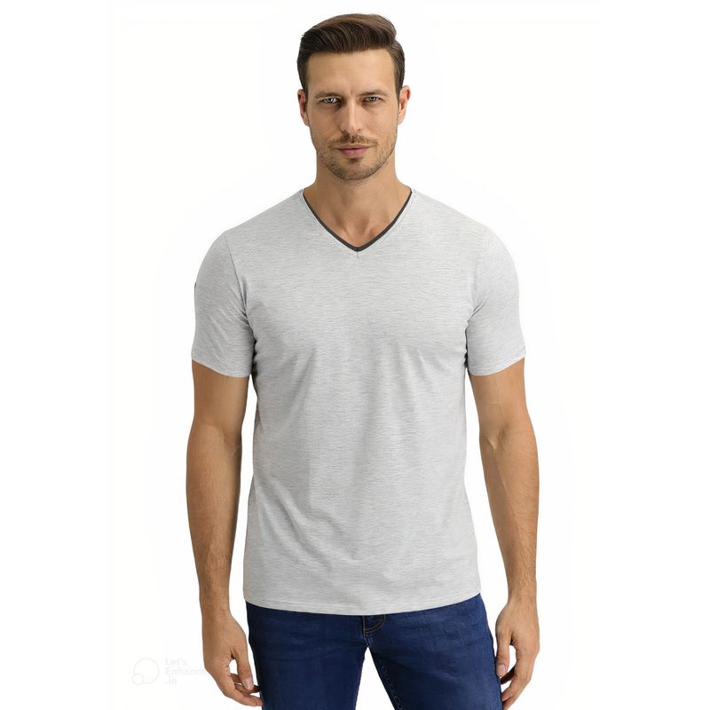 MROTTO - Polera Hombre Cuello V Casual Manga Corta