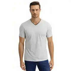 MROTTO - Polera Hombre Cuello V Casual Manga Corta