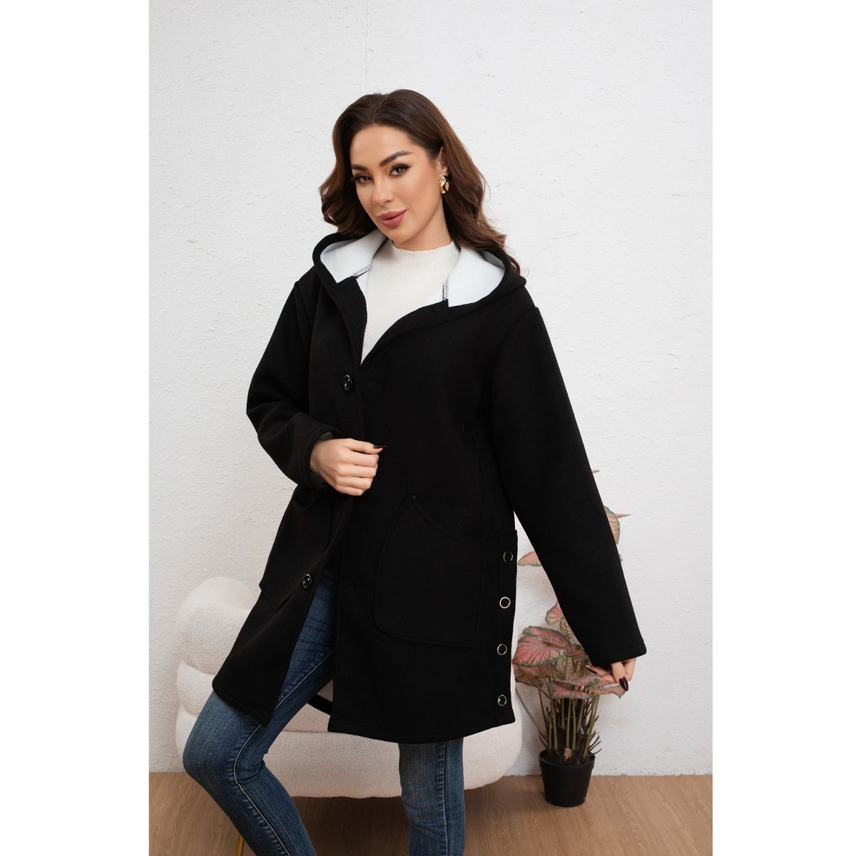 LIKE SHOP - Abrigo Mujer Largo Formal Excelente Calidad 7591