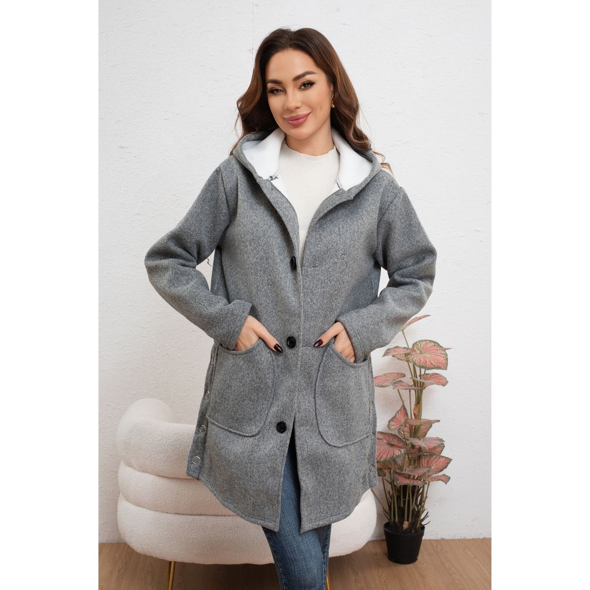 LIKE SHOP - Abrigo Mujer Largo Formal Excelente Calidad 7591