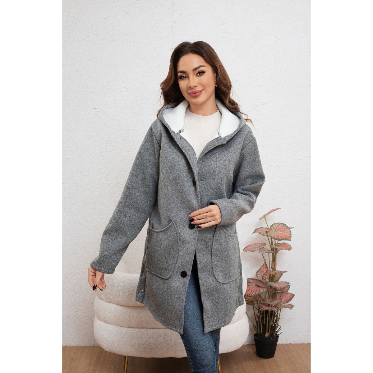 LIKE SHOP - Abrigo Mujer Largo Formal Excelente Calidad 7591