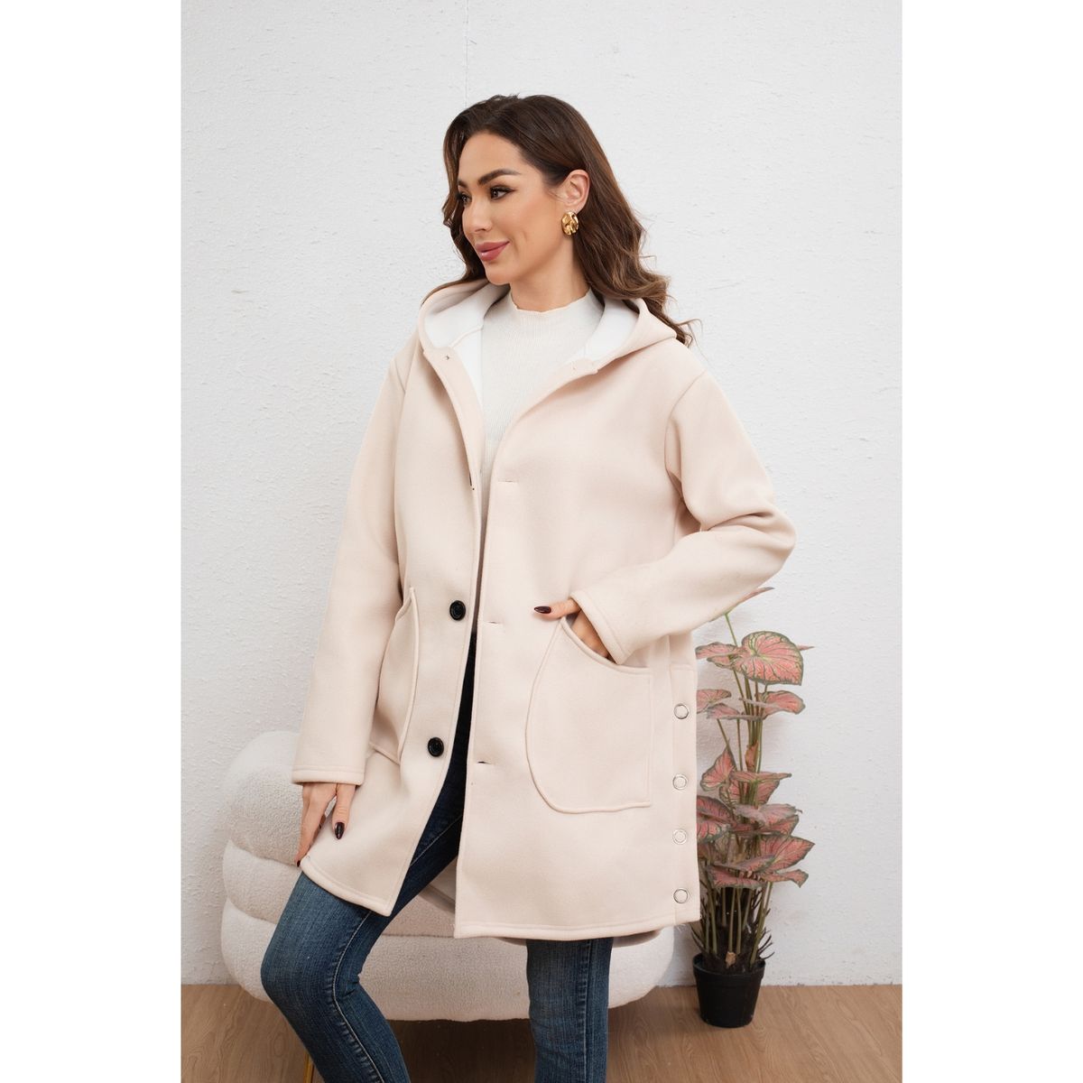 LIKE SHOP - Abrigo Mujer Largo Formal Excelente Calidad 7591